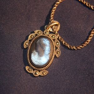 Gorgeous Blue Cameo Necklace
